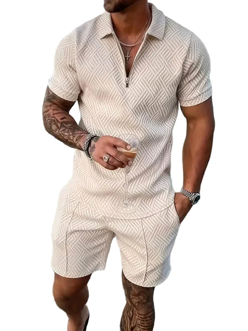 Rory | Men's Polo Shirt and Shorts Set, Modern Two-Piece Casual Set | Direct Attire