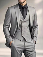 Samuel | Men's Slim-Fit Three-Piece Suit, Double-Breasted Waistcoat Trouser Suit | Direct Attire