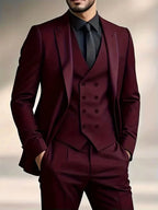 Samuel | Men's Slim-Fit Three-Piece Suit, Double-Breasted Waistcoat Trouser Suit | Direct Attire