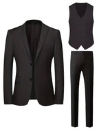 Samuel | Men's Slim-Fit Three-Piece Suit, Double-Breasted Waistcoat Trouser Suit | Direct Attire | Grey