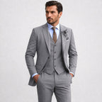 Sebastian | Men's Linen Three-Piece Suit with Waistcoat, Tailored Blazer Suit | Direct Attire
