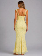 Sheree | Women's Floral Maxi Dress with Ruffle Straps, Wedding Guest Dress | Direct Attire