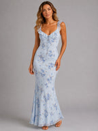 Sheree | Women's Floral Maxi Dress with Ruffle Straps, Wedding Guest Dress | Direct Attire