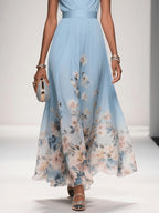 Sophie | Women's Floral V-Neck Midi Dress, A-Line Wedding Guest Dress | Direct Attire