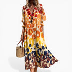 Tahlia | Women's Relaxed Shirt Dress with Bold Print, Button-Front Day Dress | Direct Attire | Naranja