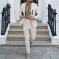 Tamara | Men's Linen Two-Piece Suit, Slim Fit Blazer Suit | Direct Attire | Beige