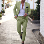 Tamara | Men's Linen Two-Piece Suit, Slim Fit Blazer Suit | Direct Attire | Verde claro