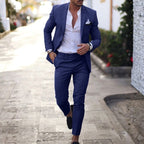 Tamara | Men's Linen Two-Piece Suit, Slim Fit Blazer Suit | Direct Attire | Azul oscuro