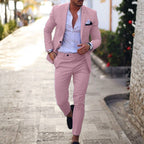 Tamara | Men's Linen Two-Piece Suit, Slim Fit Blazer Suit | Direct Attire | Rosa