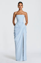Tegan | Women's Strapless Maxi Dress with Sculpted Bodice, Evening Maxi Dress | Direct Attire