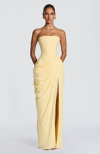 Tegan | Women's Strapless Maxi Dress with Sculpted Bodice, Evening Maxi Dress | Direct Attire