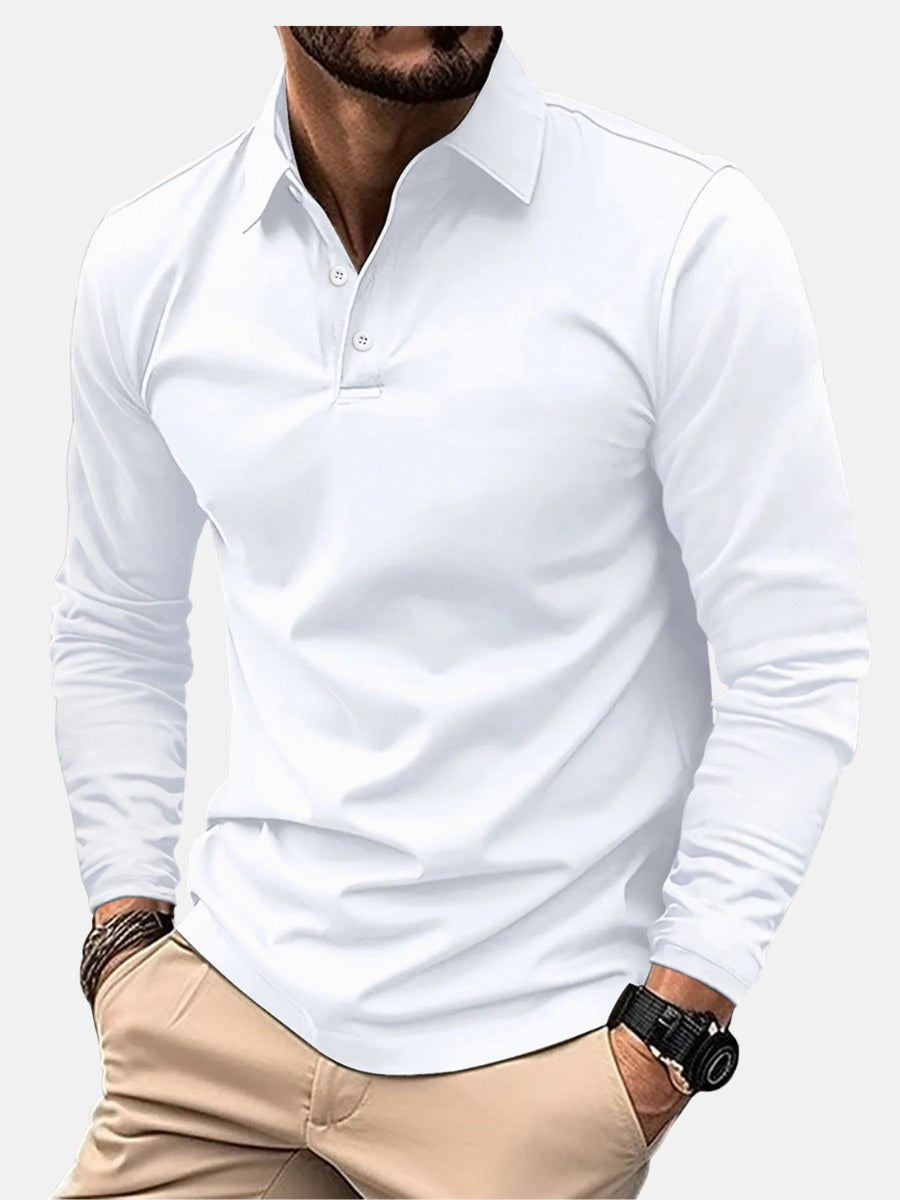 Toby | Men's Long-Sleeve Polo Shirt, Classic Button-Up Polo | Direct Attire