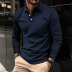 Toby | Men's Long-Sleeve Polo Shirt, Classic Button-Up Polo | Direct Attire
