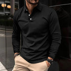 Toby | Men's Long-Sleeve Polo Shirt, Classic Button-Up Polo | Direct Attire