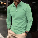 Toby | Men's Long-Sleeve Polo Shirt, Classic Button-Up Polo | Direct Attire