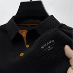Toby | Men's Textured Polo Shirt, Woven Structured Shirt | Direct Attire | Blue