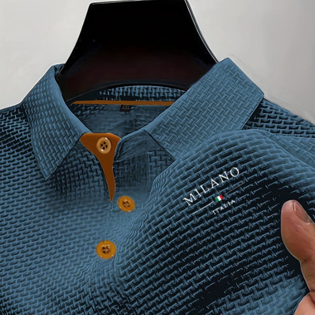 Toby | Men's Textured Polo Shirt, Woven Structured Shirt | Direct Attire