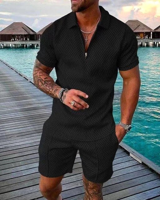 Torin | Men's Polo and Shorts Two-Piece Set, Coordinated Summer Set | Direct Attire