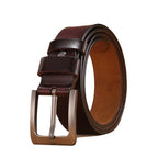 Tristan | Men's Leather Belt with Pin Buckle, Classic Leather Belt | Direct Attire | Zwart