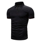 Tyler | Men's Short-Sleeve Polo Shirt, Ribbed Collar Polo | Direct Attire | Zwart