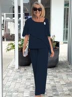 Vivienne | Women's Chiffon Cape Two-Piece Set, Coordinated Summer Outfit for Holidays and Casual Wear, Coordinated Summer Outfit for Holidays and Casual Wear - image 4