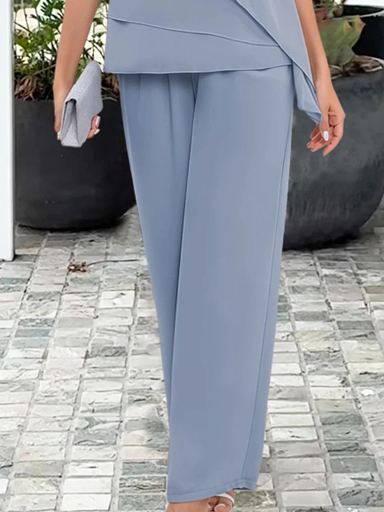 Vivienne | Women's Chiffon Cape Two-Piece Set, Coordinated Summer Outfit for Holidays and Casual Wear, Coordinated Summer Outfit for Holidays and Casual Wear - image 6