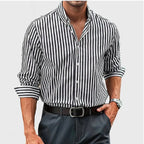 Zane | Men's Striped Cotton Button Shirt, Classic Dress Shirt | Direct Attire | Red