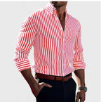 Zane | Men's Striped Cotton Button Shirt, Classic Dress Shirt | Direct Attire