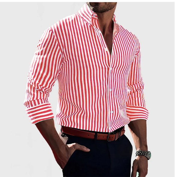 Zane | Men's Striped Cotton Button Shirt, Classic Dress Shirt | Direct Attire